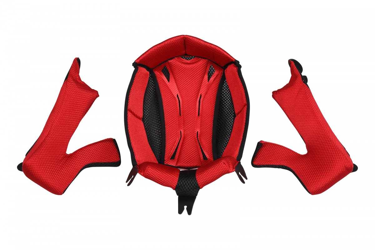 Inner pad and Cheek pads for motocross quiver helmet red - Helmet spare parts - HR130-B - Ufo Plast