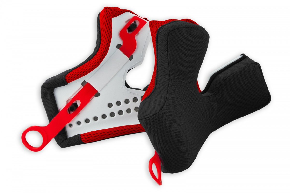 Cheek pads for motocross Interceptor & Warrior helmet with fast removable system red - Helmet spare parts - HR022-B - Ufo Plast