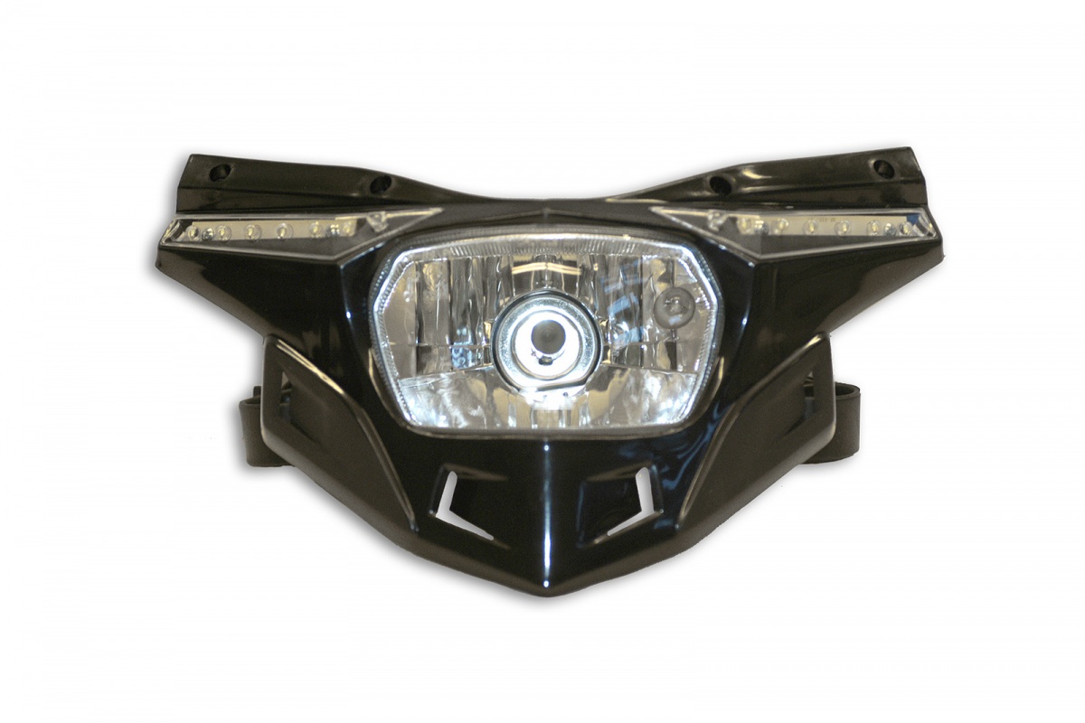 Replacement plastic for motocross Stealth headlight lower part black - Headlight - PF01714-001 - Ufo Plast