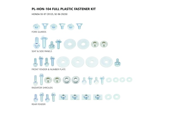 Motocross full plastic fastener kit for Honda - Other items - AC02431 - Ufo Plast