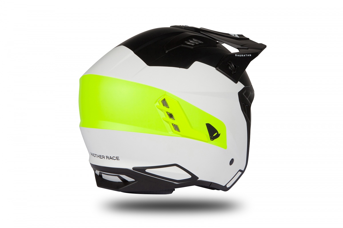 Jet helmet Sheratan white, black and neon yellow matt - Helmets - HE186 - Ufo Plast