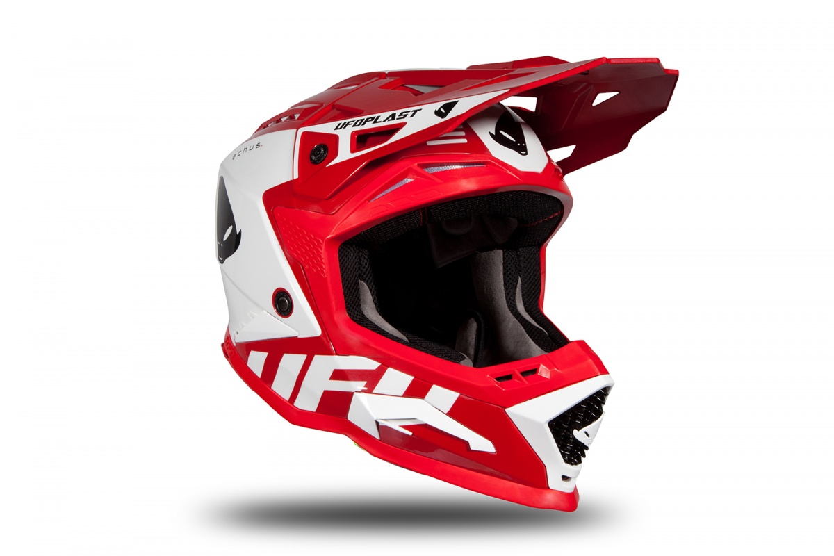 Motocross helmet Echus red and white glossy - NEW PRODUCTS - HE170 - Ufo Plast