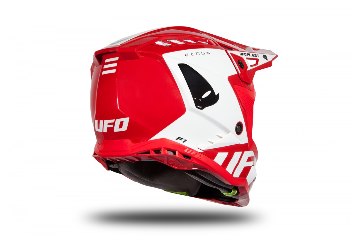 Motocross helmet Echus red and white glossy - NEW PRODUCTS - HE170 - Ufo Plast