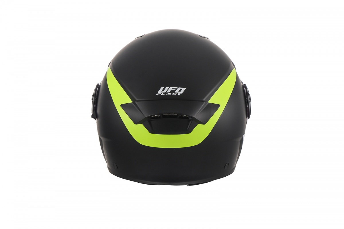 Spirit urban jet helmet black and neon yellow - Helmets - HE13003-KD - Ufo Plast